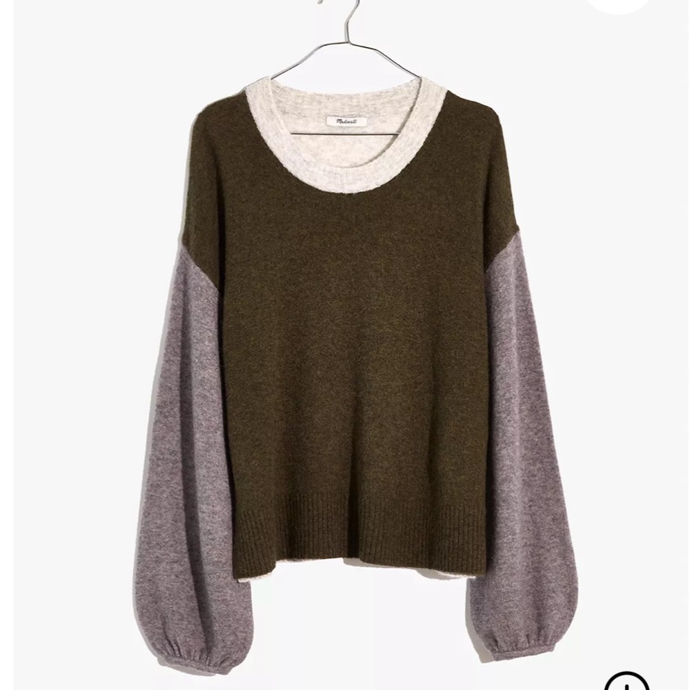 Madewell Colorblock Payton Sweater in Coziest Yarn - Picture 1 of 8